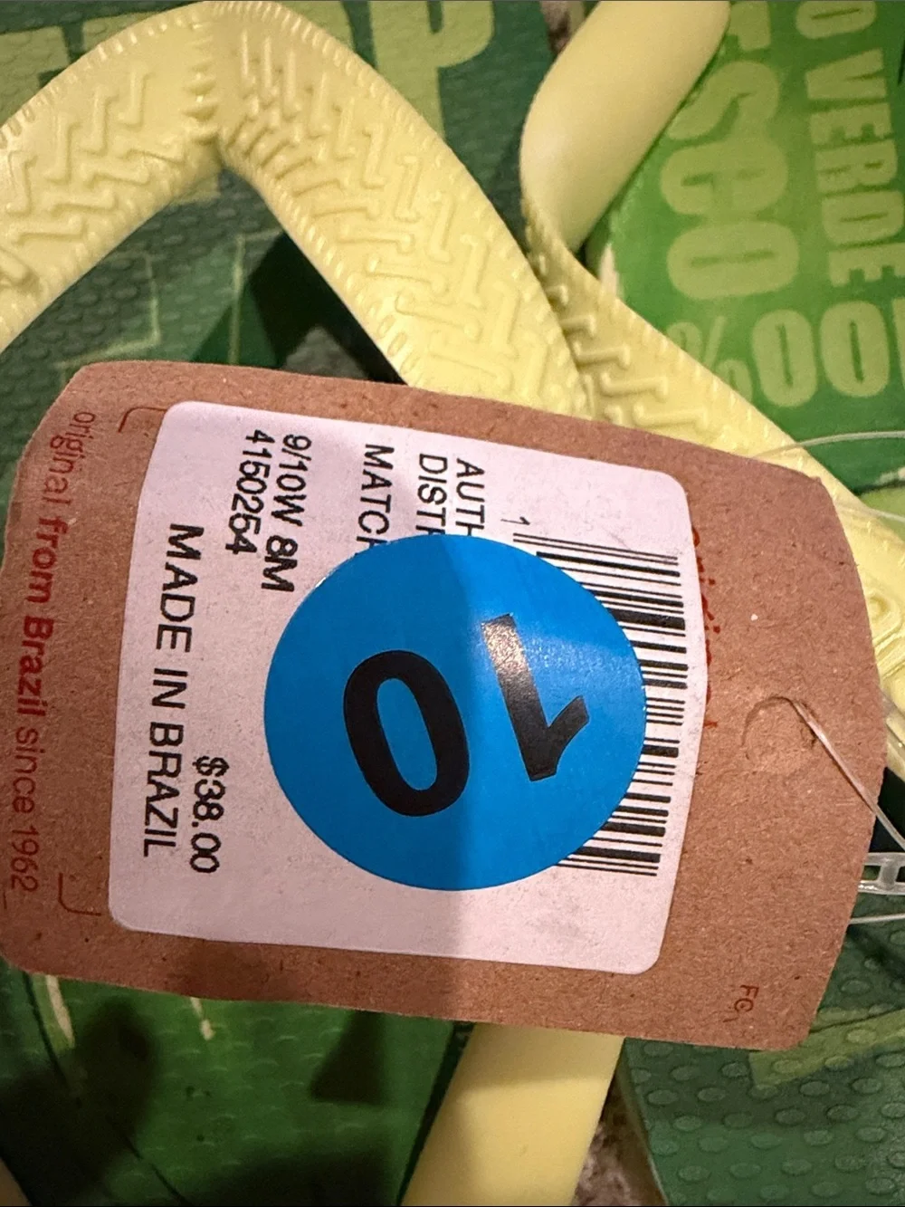 Havaianas FARM Rio Tropical Coconuts Green Flip Flops Women's Size 9/10 NWT